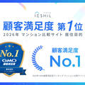 イエシル、「GMO顧客満足度ランキング」において マンション比較サイト利用者を対象とした調査顧客満足度 総合ランキング1位を獲得の画像